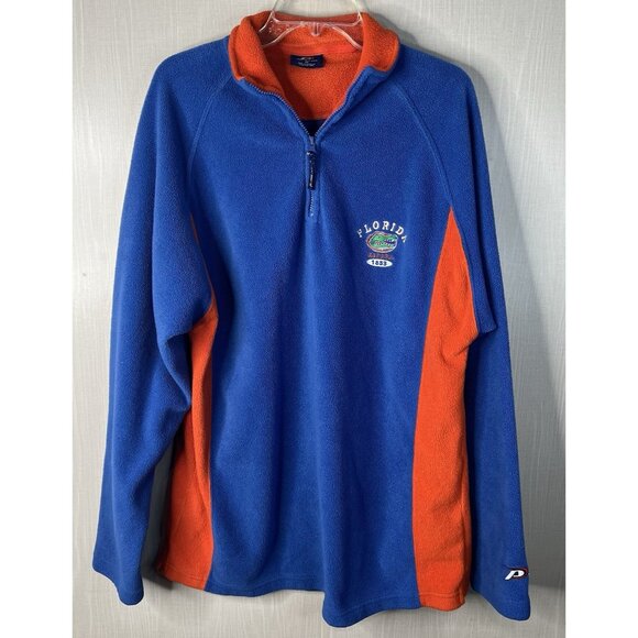 Vintage 90s Pro Player Florida Gators Pullover Fleece Sweater 1/4 Zip Size XL - Picture 1 of 9